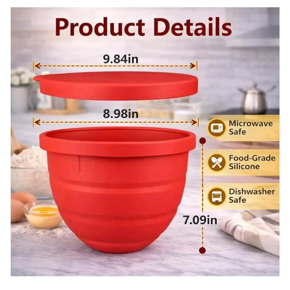 Silicone Bowl Liners for KitchenAid 5-Qt Tilt-Head Stand Mixer - 3 Pack (Red,...